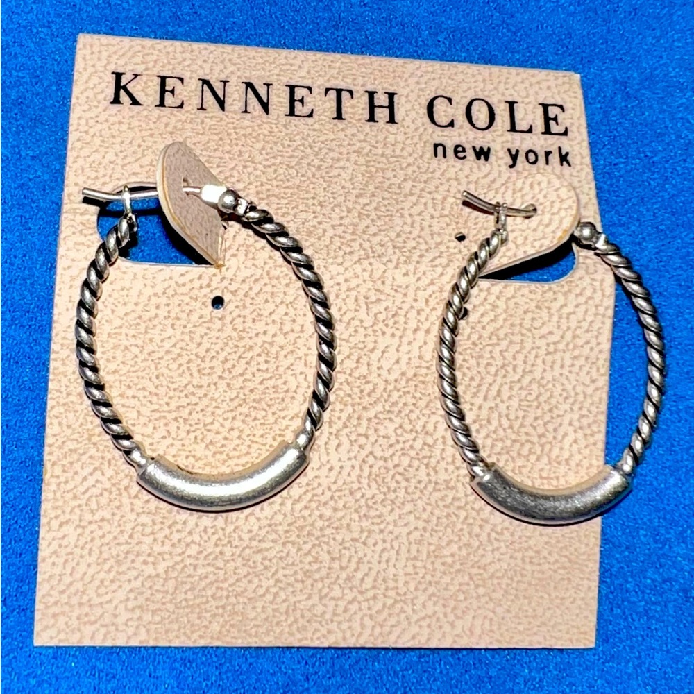 SOLD:Kenneth Cole NY Twisted Rope Hoop Earrings, 3cm x 2cm, BRAND NEW